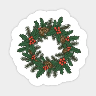 Classic Christmas Wreath Holiday Design Sticker